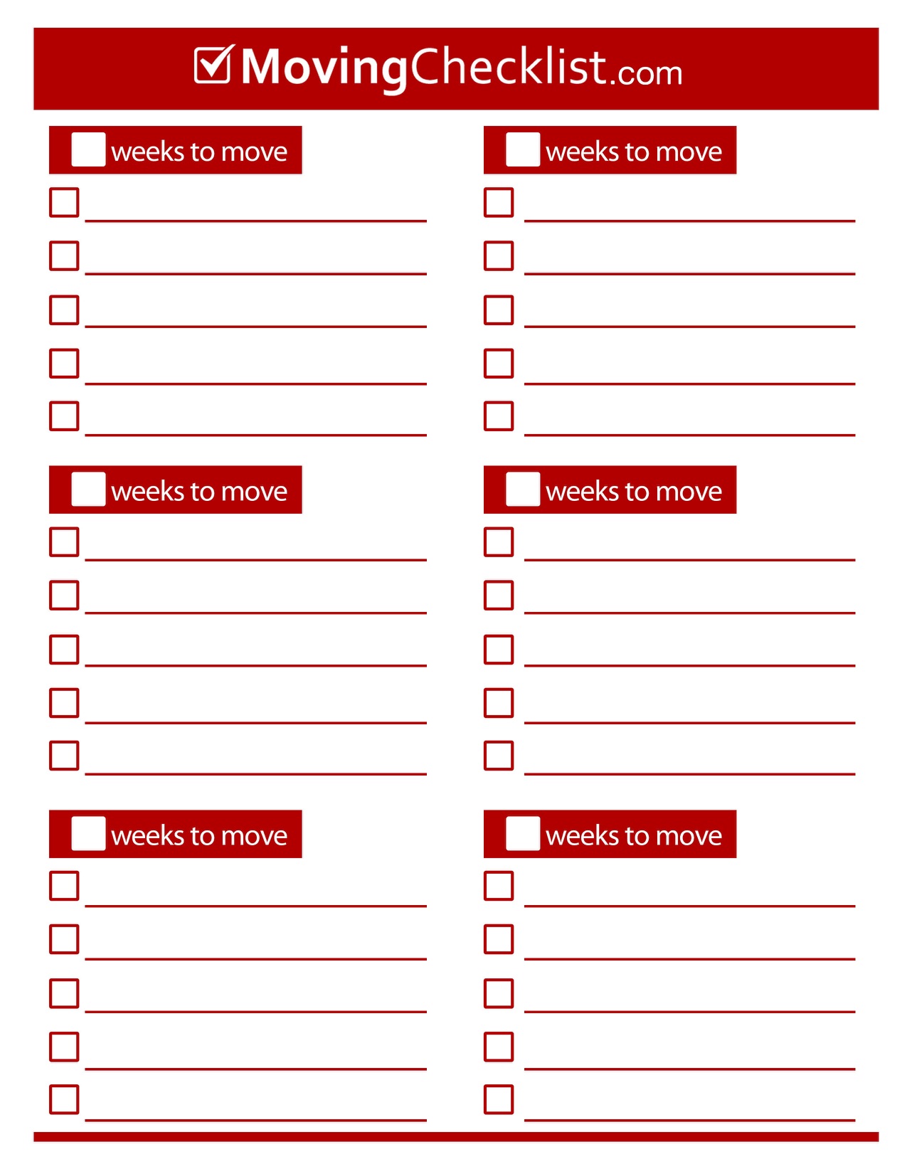 Moving checklist lokiparking
